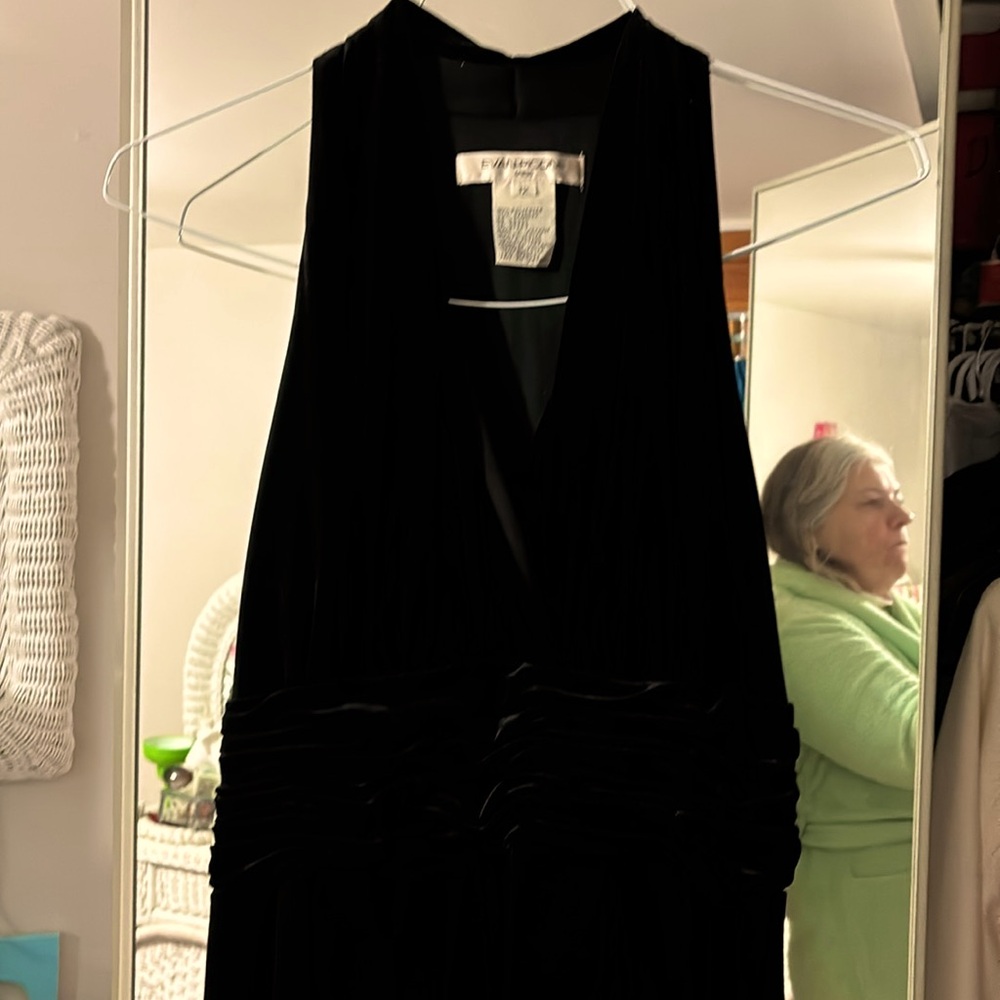 Evan pic one. Velvety type dress. 43 1/2inches from shoulder.